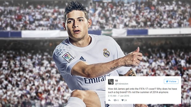 Game FIFA 17 bị chê lỗi thời vì James Rodriguez