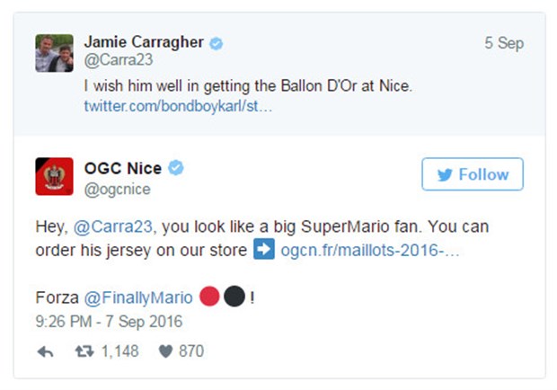 Carragher 'cứng họng' khi Nice đứng ra bảo vệ Balotelli