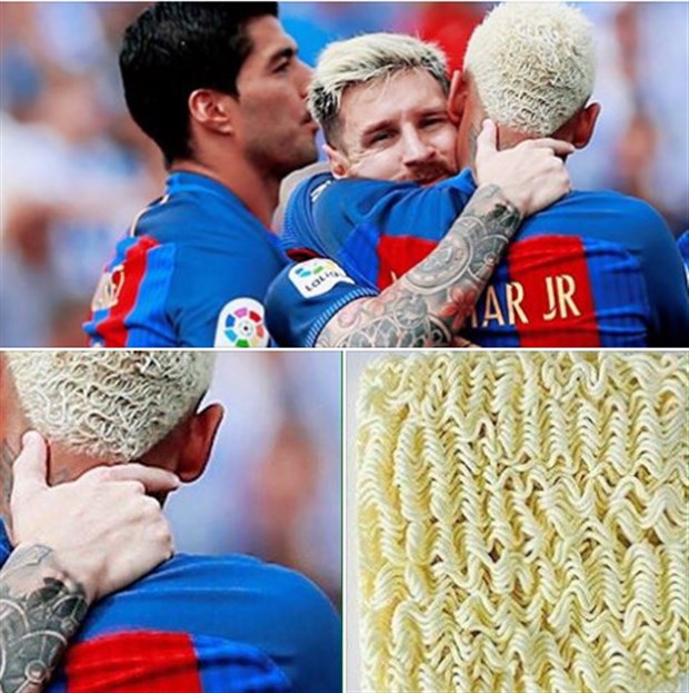 Tóc mới của Neymar bị ví như mì ăn liền