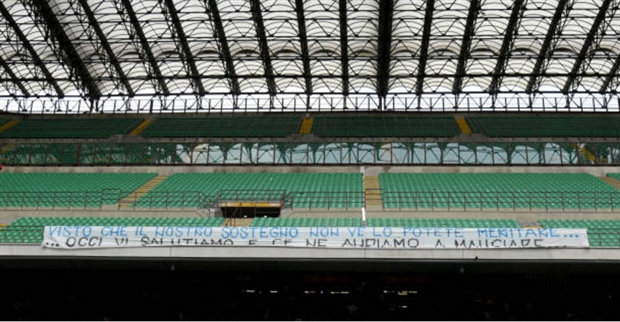 CĐV Inter CHÍNH THỨC quay lưng, sân Giuseppe Meazza ngày càng lạnh lẽo - Bóng Đá