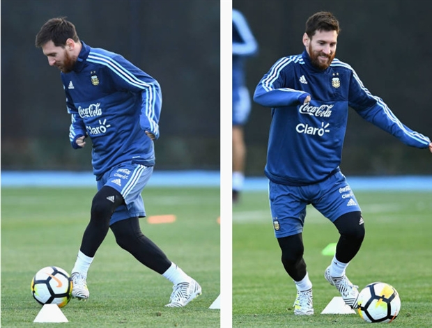 Messi đầy thích thú trong buổi tập đầu tiên cùng Sampaoli - Bóng Đá