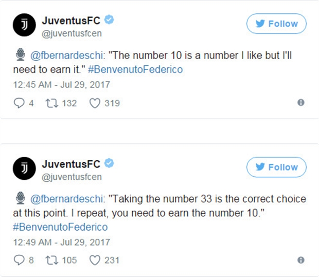 Fan Juventus nể phục khi Bernardeschi từ chối áo số 10 - Bóng Đá