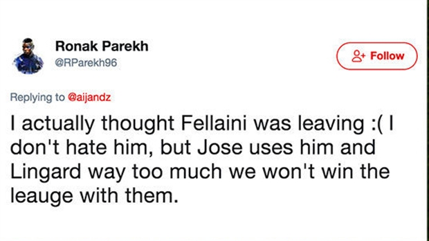 Fan Man Utd 'khóc ròng' vì Fellaini không chịu đi - Bóng Đá