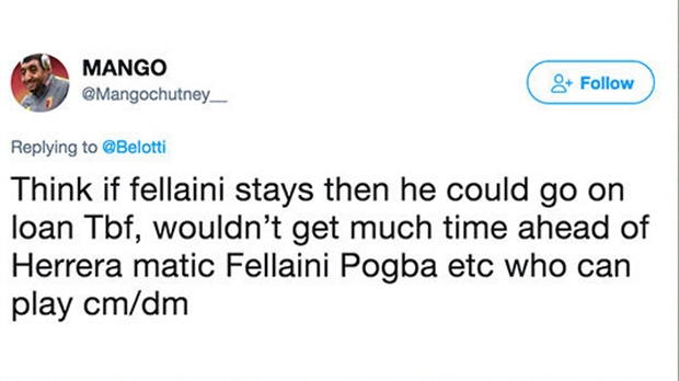 Fan Man Utd 'khóc ròng' vì Fellaini không chịu đi - Bóng Đá