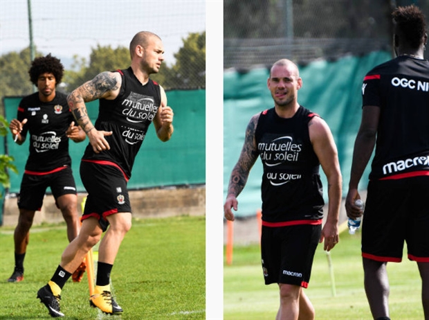 Buổi tập đầu tiên của Sneijder trong màu áo Nice - Bóng Đá