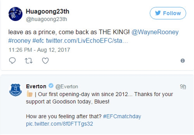 Fan Everton 'phát điên' vì nhà vua Rooney đã trở lại - Bóng Đá