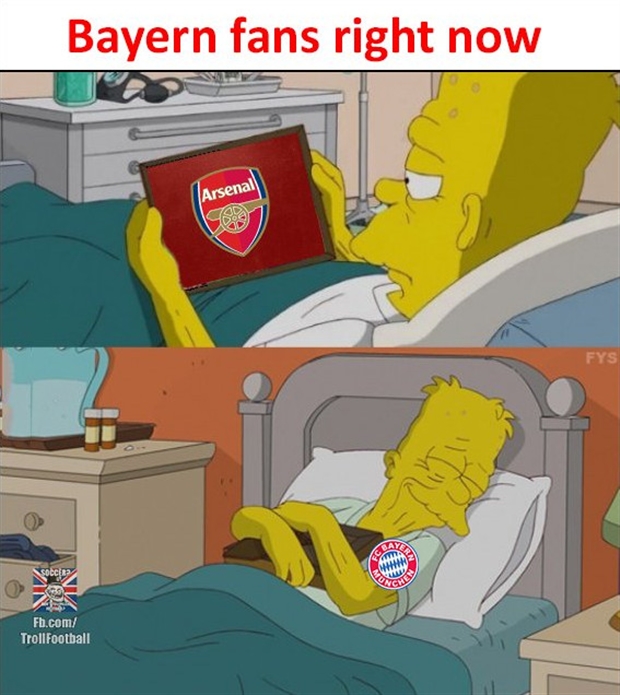 Fan Arsenal khóc thét vì thảm bại của Bayern - Bóng Đá