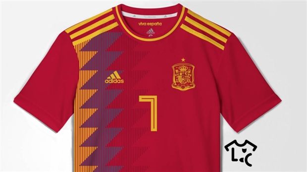 Cận cảnh mẫu áo đấu đang bị chỉ trích của tuyển Tây Ban Nha  - Bóng Đá