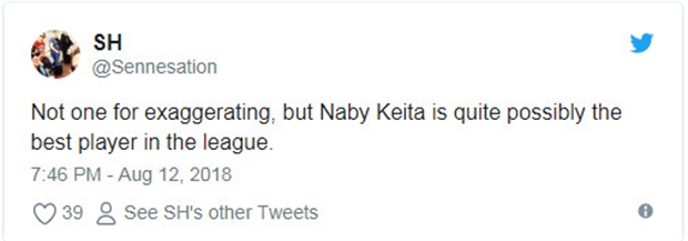 Mới 1 trận, Keita đã khiến CĐV Liverpool phát cuồng - Bóng Đá