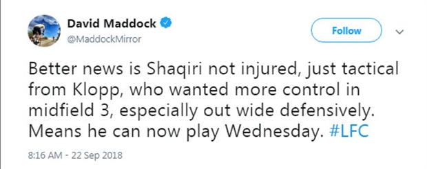 Vui chưa lâu, Shaqiri đã khiến CĐV Liverpool lo sốt vó - Bóng Đá