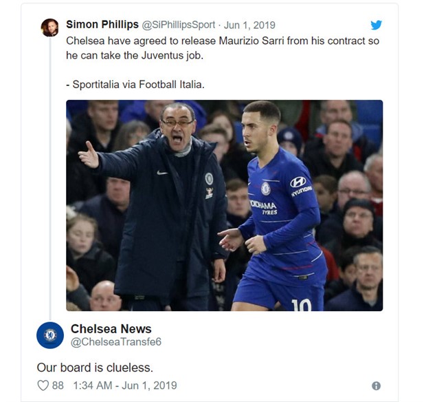 Fan Chelsea bất ngờ chỉ trích lãnh đạo vì Sarri - Bóng Đá