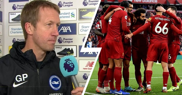 Brighton boss Potter: 'There's no weaknesses at Liverpool - they want to win so, so badly' - Bóng Đá