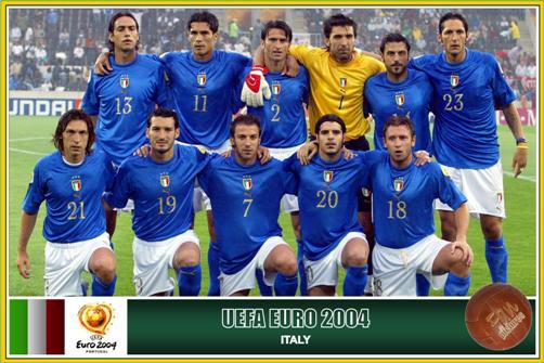 Italia được đánh giá là một trong những ƯCV nặng ký cho chức vô địch EURO 2004. Ảnh: Internet.