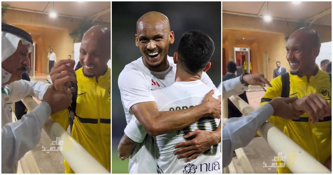 Fabinho không giấu được sự ngỡ ngàng trước độ chịu chơi của người hâm mộ Al-Ittihad.