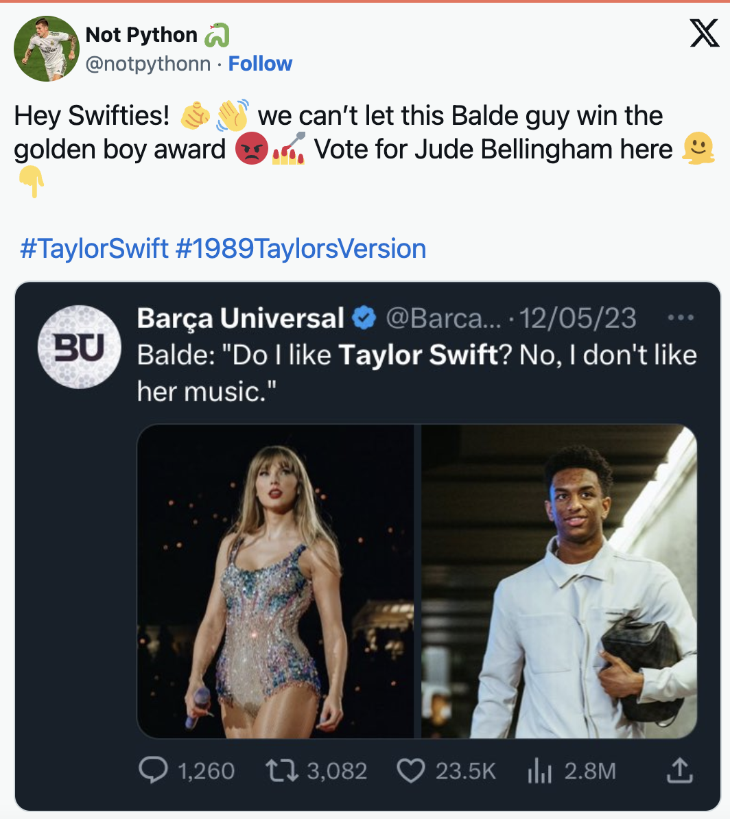 Sao trẻ Barca nguy cơ hụt danh hiệu Cậu bé Vàng vì Taylor Swift - Bóng Đá
