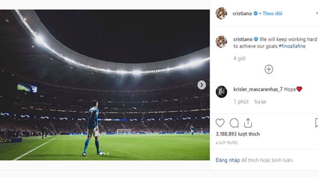 Ronaldo đăng thông điệp lên Instagram - Bóng Đá