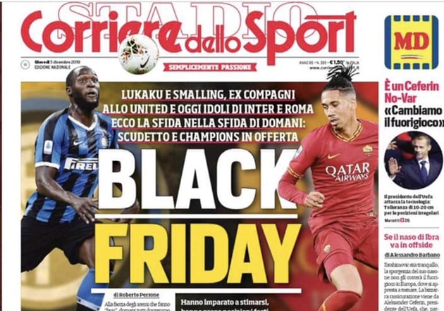 Vì Smalling, Lukaku, AC Milan và AS Roma tuyên bố cấm cửa Corriere dello Sport - Bóng Đá
