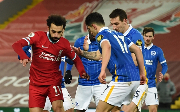 Liverpool phải nhận thất bại trước Brighton.