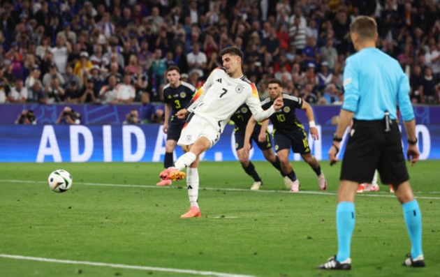 Havertz sút penalty thành công.