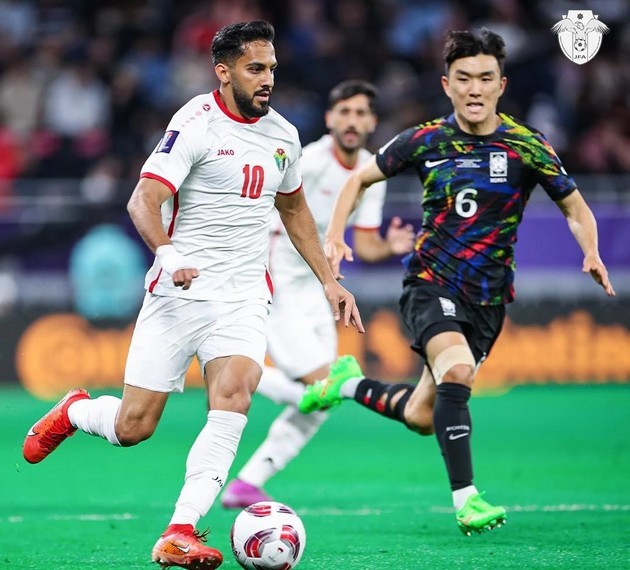 Mousa Al-Taamari ghi bàn ấn định chiến thắng 2-0 cho Jordan trước Hàn Quốc. Ảnh: LĐBĐ Jordan.