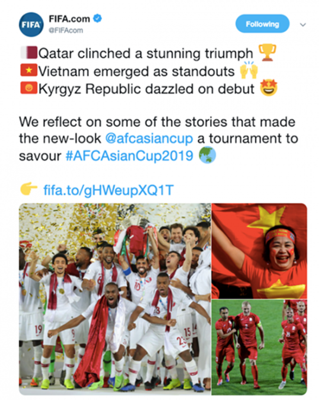 FIFA ca ngợi màn thể hiện của ĐT Việt Nam ở VCK Asian Cup 2019 - Bóng Đá