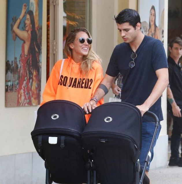 Alvaro Morata and stunning wife put on brave faces on trip out with twins as couple plan to move house after horrifying raid - Bóng Đá