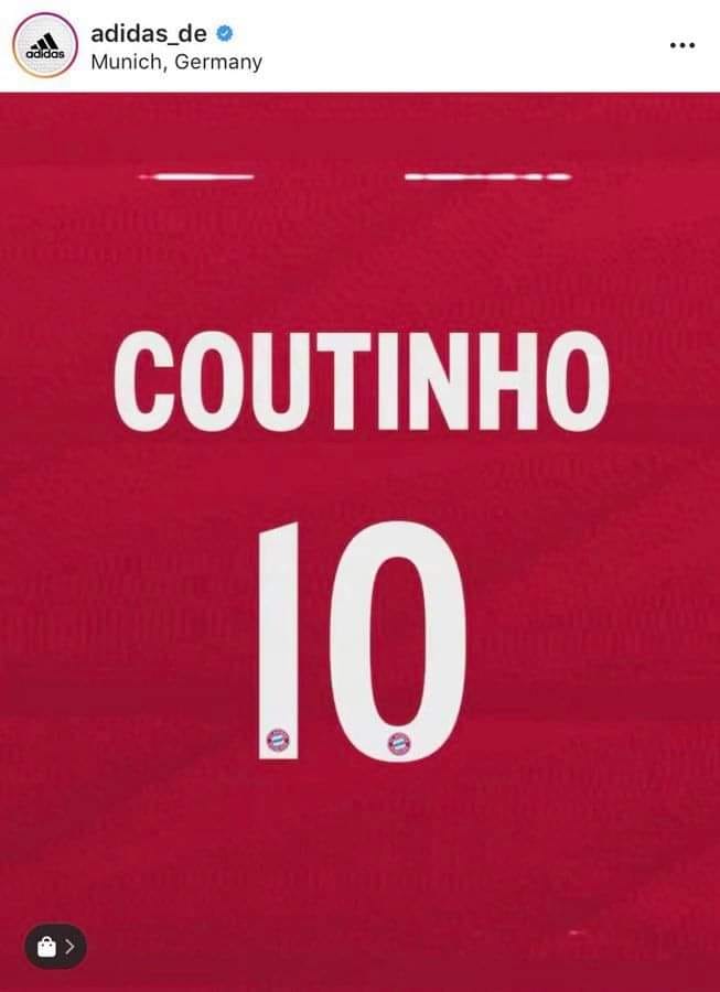 tiết lộ số áo của Coutinho - Bóng Đá