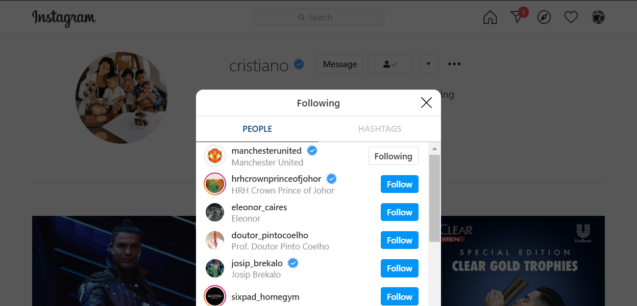 Cristiano Ronaldo has just followed the United Instagram page  - Bóng Đá