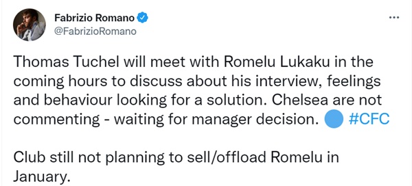 Romano: Thomas Tuchel will meet with Romelu Lukaku - Bóng Đá