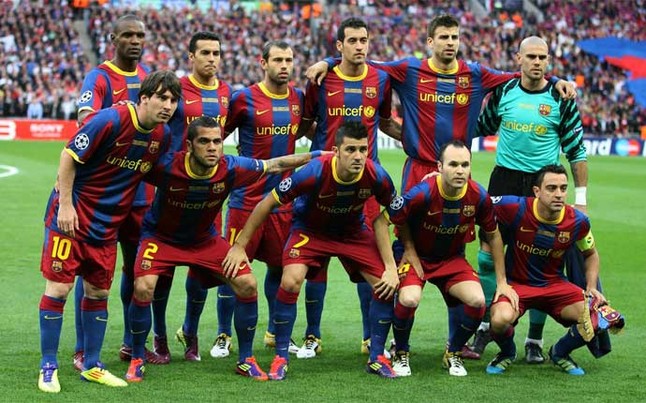 Đội hình Barca vô địch Champions League 4 năm trước. Ảnh: Internet.