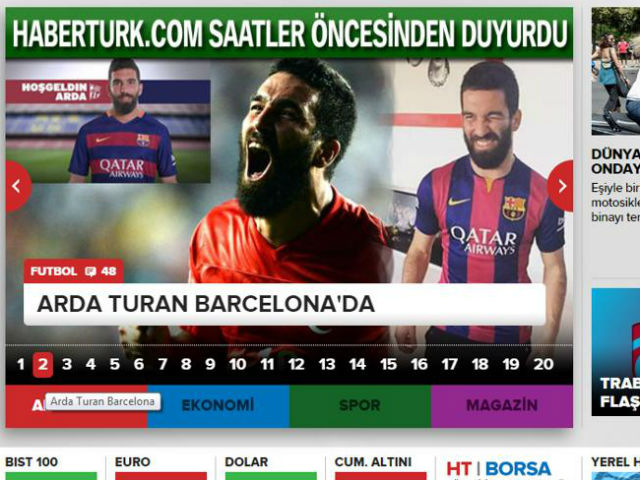Turan tới Barca, báo chí Thổ Nhĩ Kỳ 