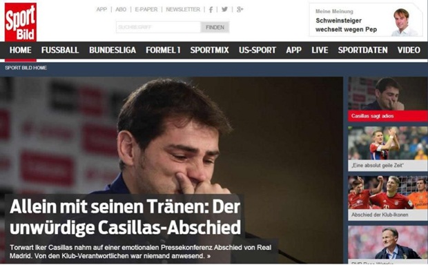 Iker Casillas chia tay Real Madrid. Ảnh: Internet.