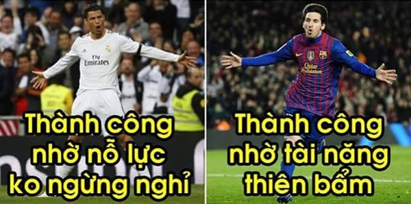 Ảnh chế: Trời sinh Ronaldo, sao còn sinh Messi