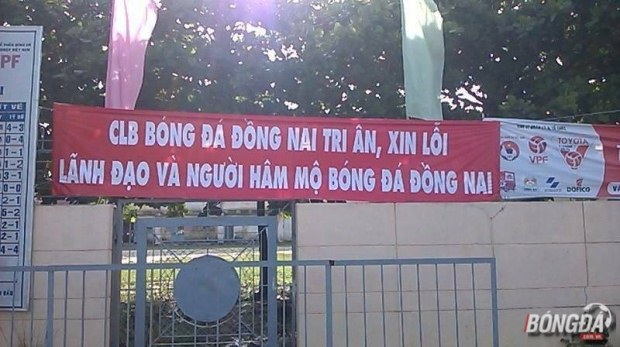 Câu lạc bộ bóng đá Đồng Nai công khai xin lỗi người hâm mộ