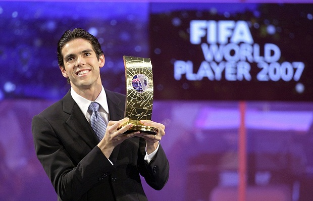 Kaka từng giành Quả bóng Vàng Thế giới vào năm 2007. Ảnh: Internet.