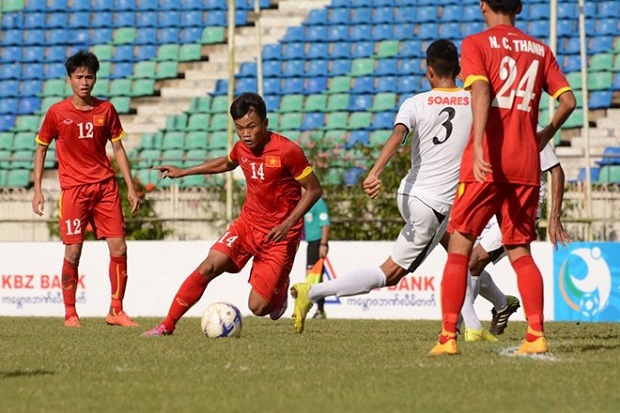 Trọng Đại và Quang Hải giúp U19 Việt Nam đánh bại U19 Timor-Leste. Ảnh: Internet.