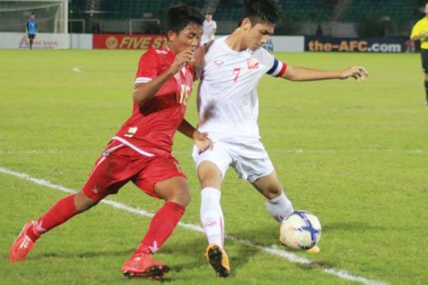 U19 Việt Nam đánh bại U19 Myanmar để giành vé dự VCK châu Á. Ảnh: Internet.