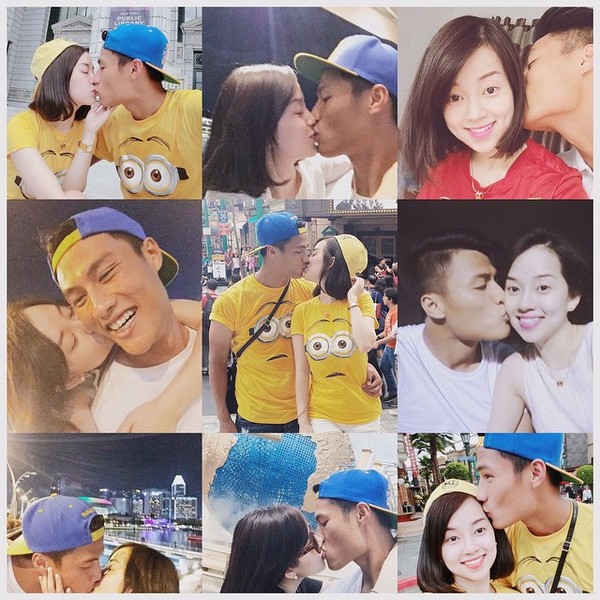 Nụ hôn làm dậy sóng NHM ở SEA Games 28 của Mạc Hồng Quân – Khánh Ly. Ảnh: Hà Bạch.