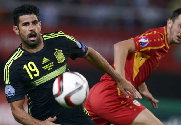 Diego Costa chỉ ghi được 1 bàn sau 9 lần ra sân cho ĐT Tây Ban Nha. Ảnh: Internet.