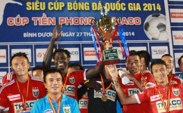 Becamex Bình Dương vô địch trận siêu Cúp QG 2014. Ảnh: Internet.