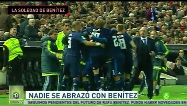 Benitez bất lực trước các cầu thủ Real. Ảnh internet.