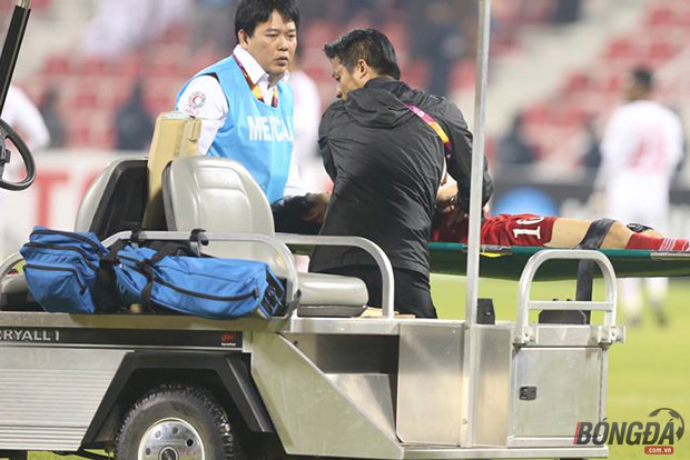 Công Phượng chấn thương không thể về nước cùng ngày với U23 VN. Ảnh Nhật Minh.