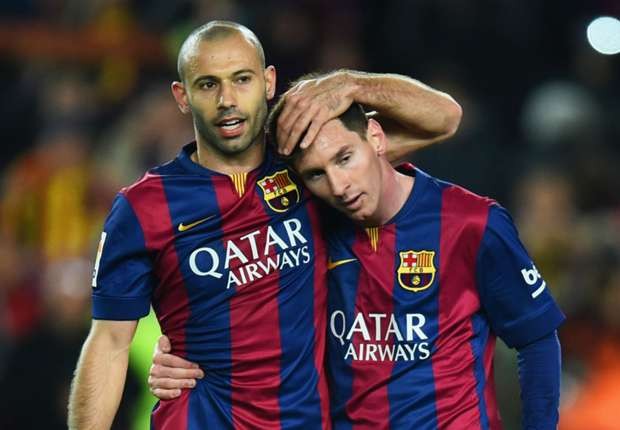 CĐV Barcelona muốn Messi nhường quyền đá Penalty cho Mascherano. Ảnh: Internet.