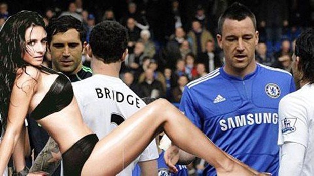 John Terry - Wayne Bridge - Vanessa Perroncel. Ảnh: Internet.