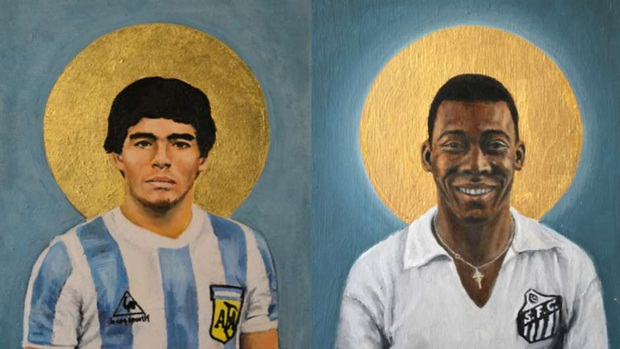 Diego Maradona - Pele. Ảnh: Internet.
