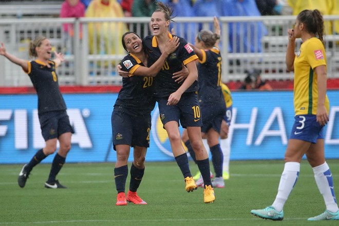 Tuyển nữ Australia gây sốc bằng chiến thắng trước Brazil