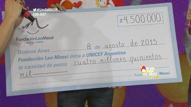 Lionel Messi tặng gần nửa triệu USD cho chiến dịch của UNICEF