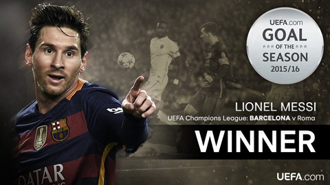 Messi được UEFA vinh danh. Ảnh: Internet.