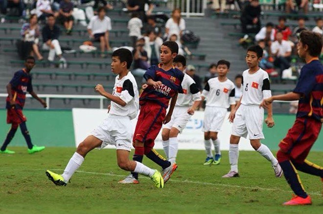 U12 Việt Nam thua Barca ở trận tranh HCĐ giải đấu tại Nhật