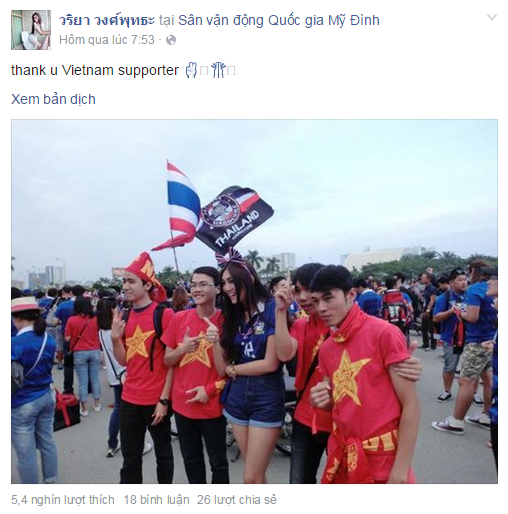 Buồn thua trận, fan Việt săn tìm CĐV xinh đẹp của Thái Lan
